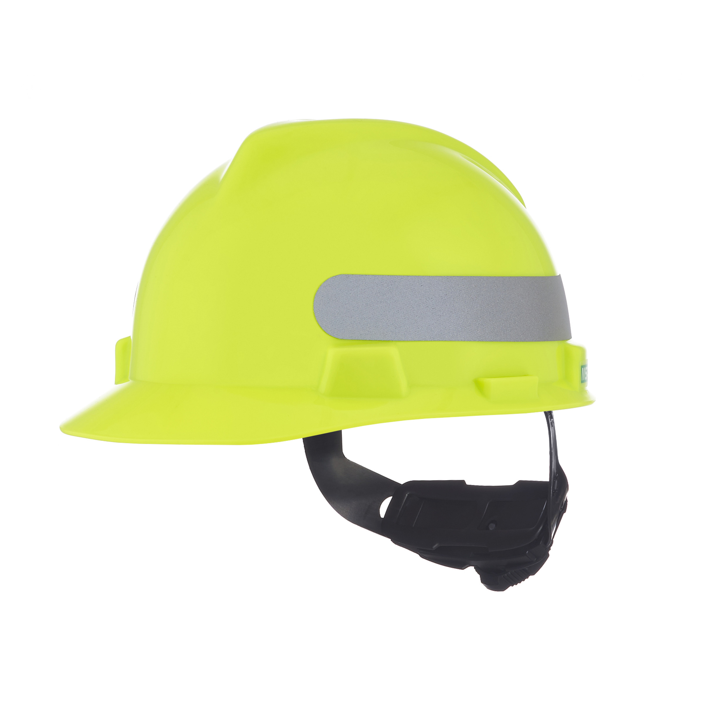 V-Gard Slotted Cap, Yellow-Green w/ Silver Stripe, w/Fas-Trac III Suspension
